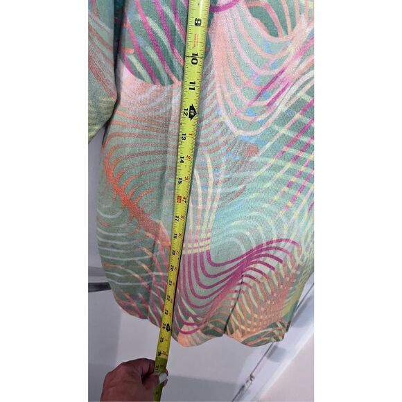 Paolo Zodesco Women's Wavy Pattern Short Sleeve Multicolor Casual Tee Size L - Picture 8 of 11